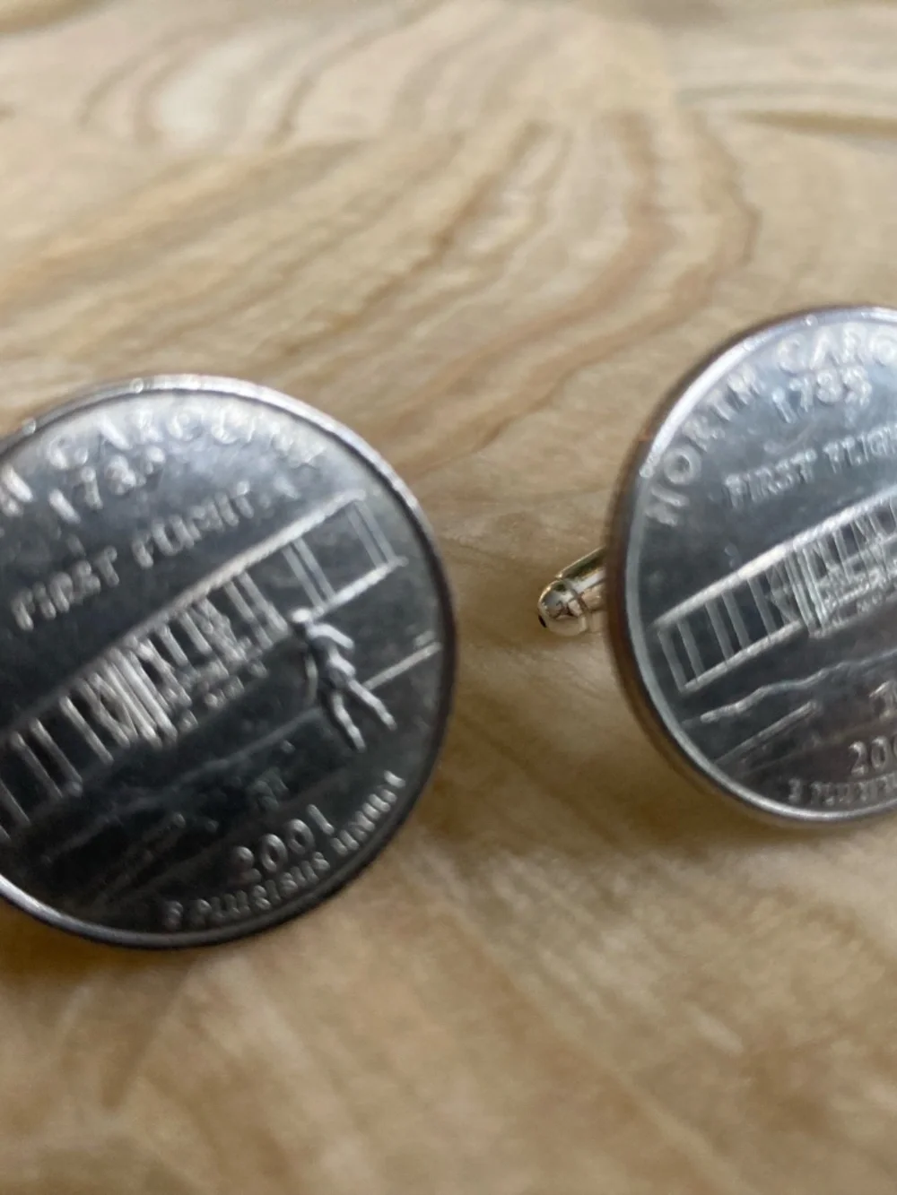 North Carolina State Quarter Cufflinks – 2001 Wright Brothers First Flight